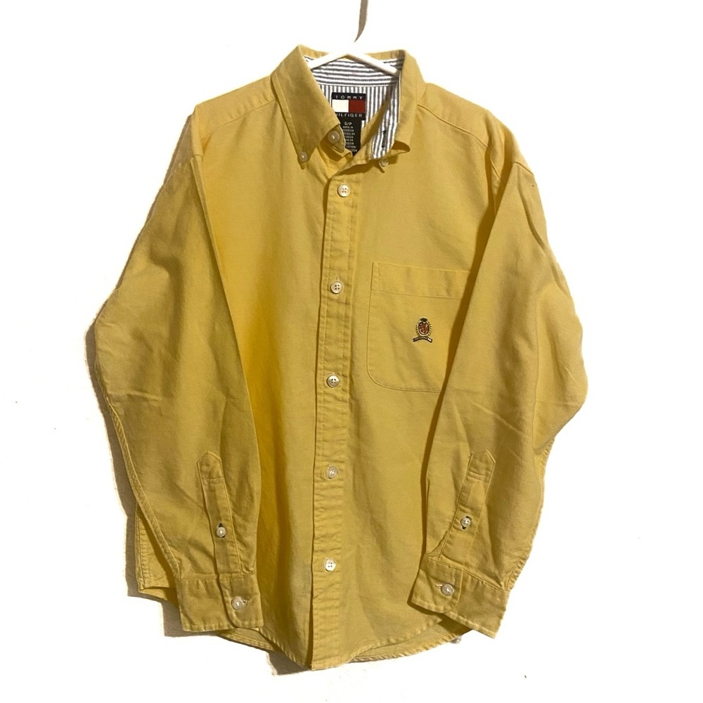 Tommy Hilfiger Little Boys Collared Long Sleeve Logo Dress Shirt Sz S